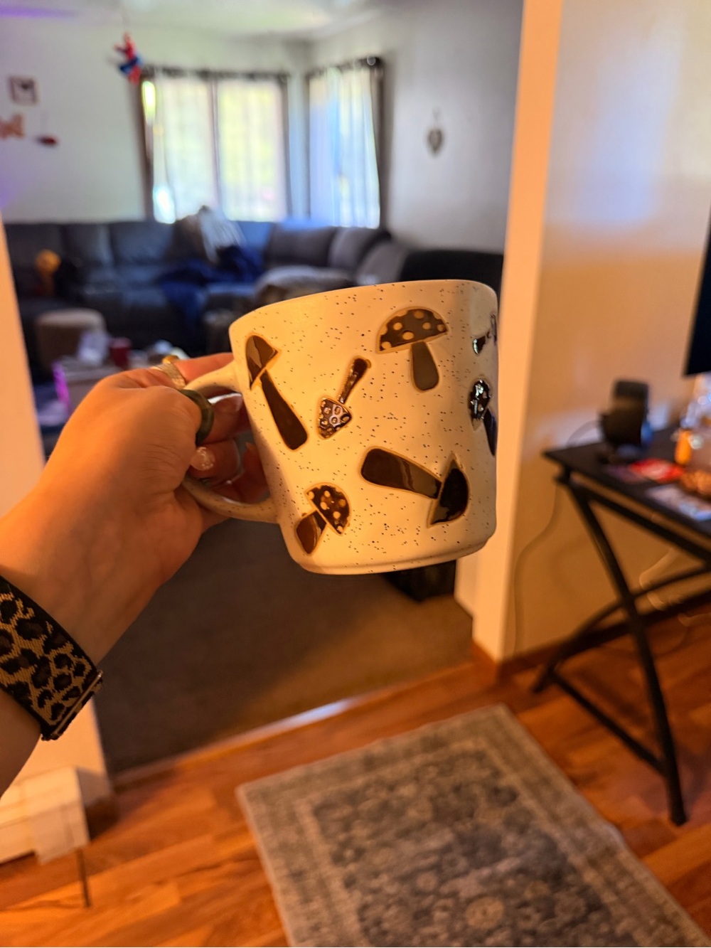 Speckled Mushroom Ceramic Coffee Mug - White